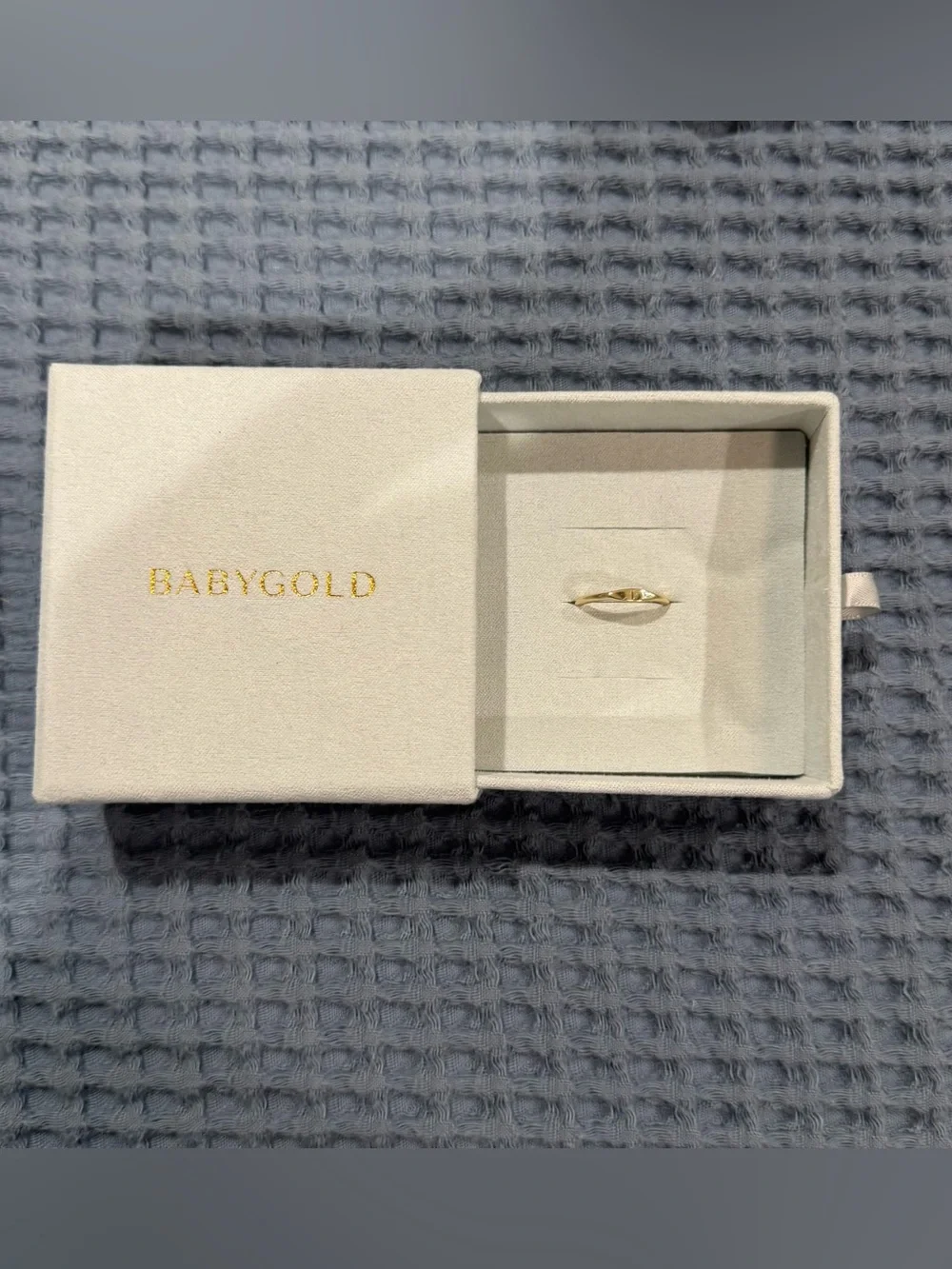 Baby Gold 14K Yellow Gold Initial Wire Stacking Band